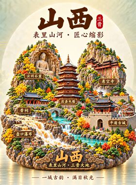 山西旅游纪念品冰箱贴文创伴手礼