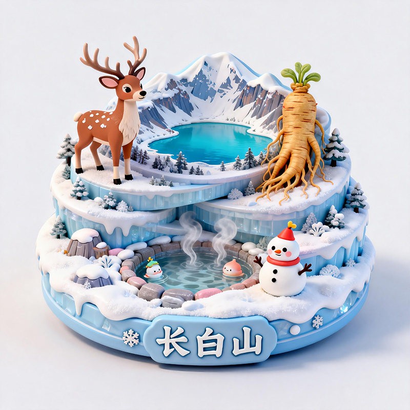 吉林长白山旅游纪念品冰箱贴磁吸