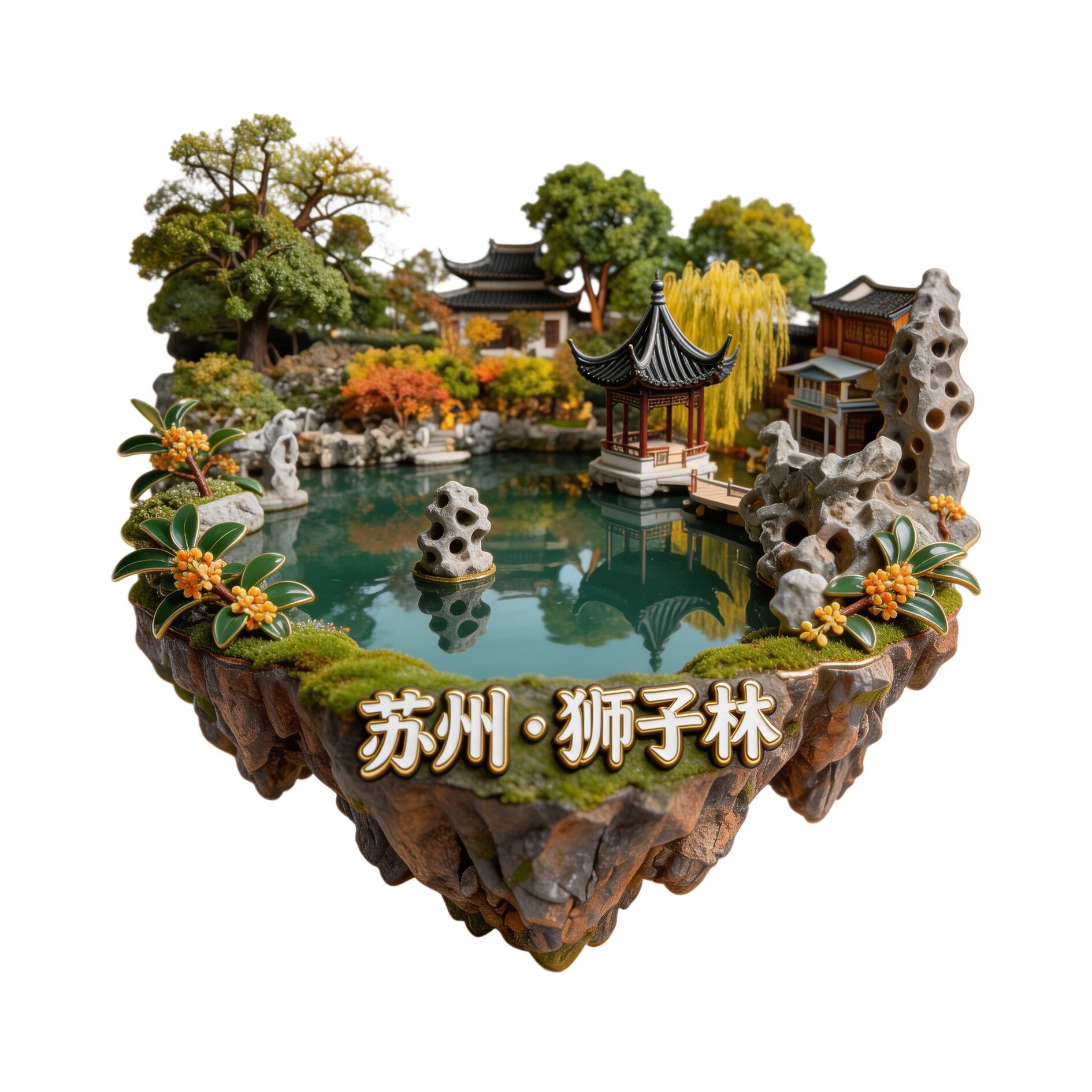 苏州狮子林旅游文创纪念品冰箱贴