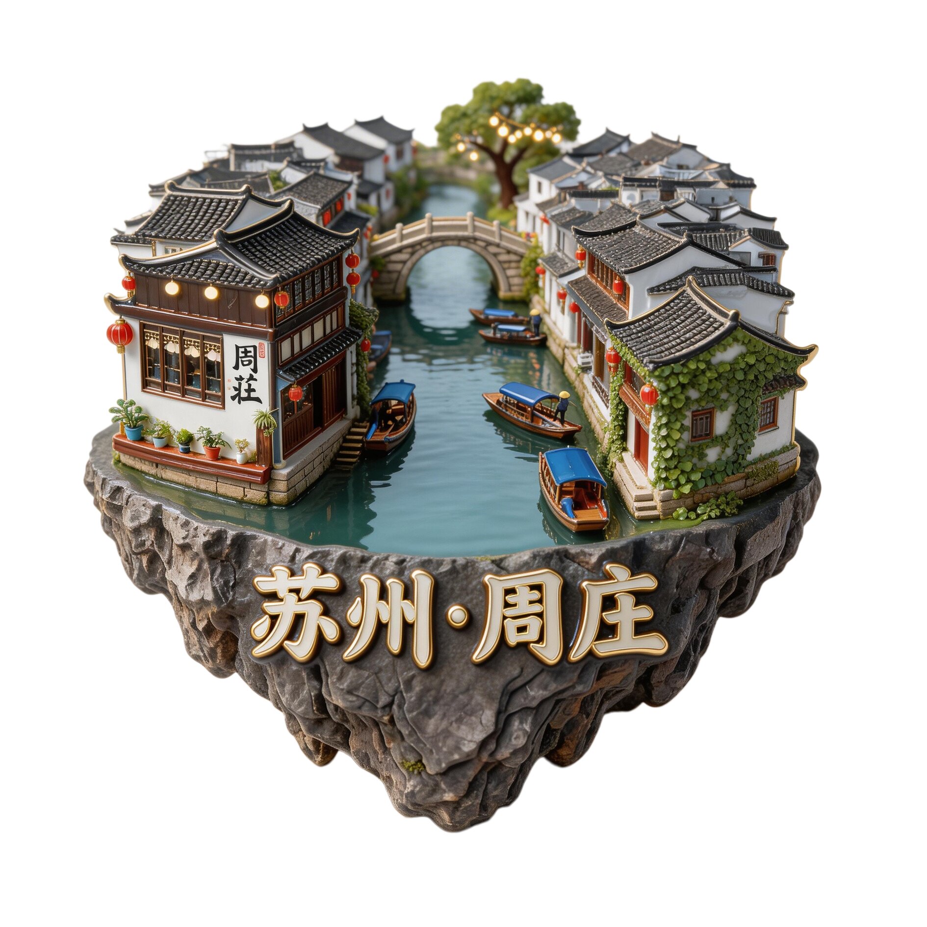 苏州周庄景点旅游文创纪念冰箱贴