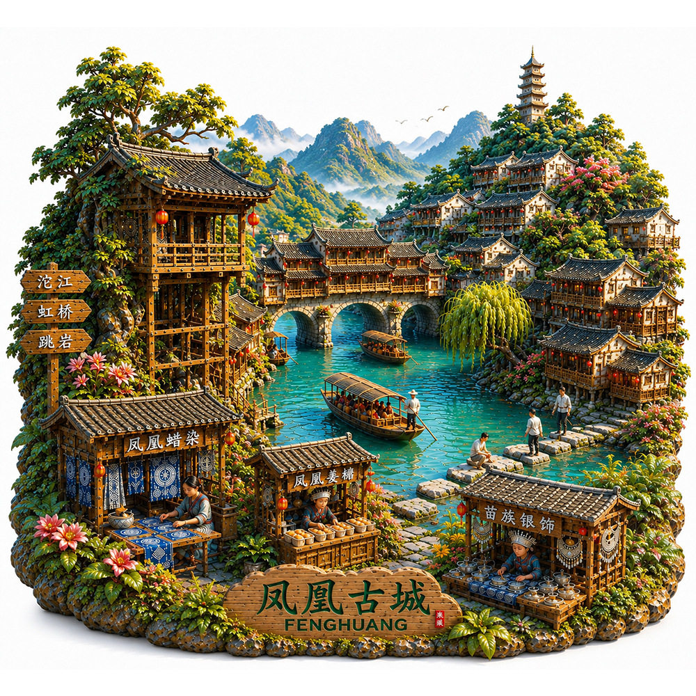 凤凰古城旅游景点纪念品冰箱贴