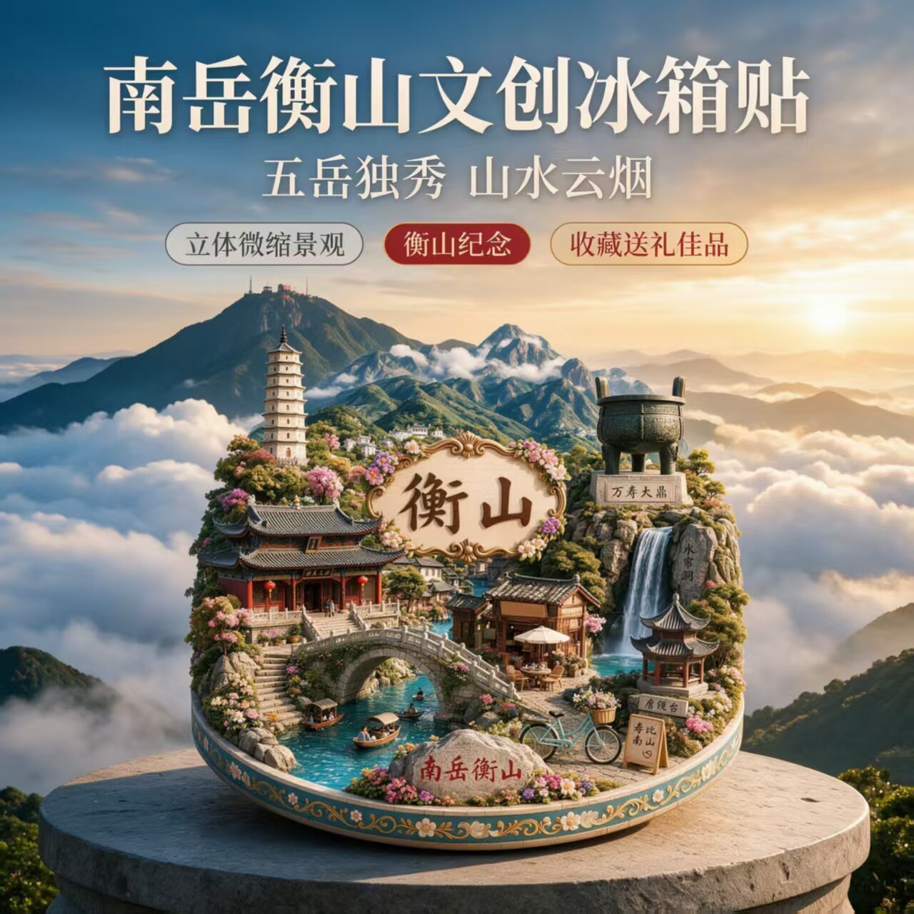 南岳衡山旅游景点纪念品冰箱贴