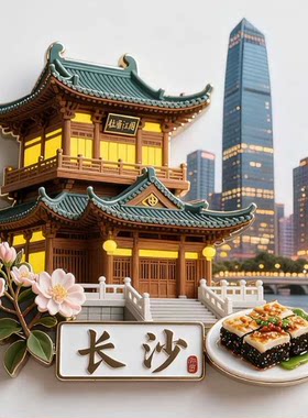 湖南旅游纪念品文创冰箱贴磁吸