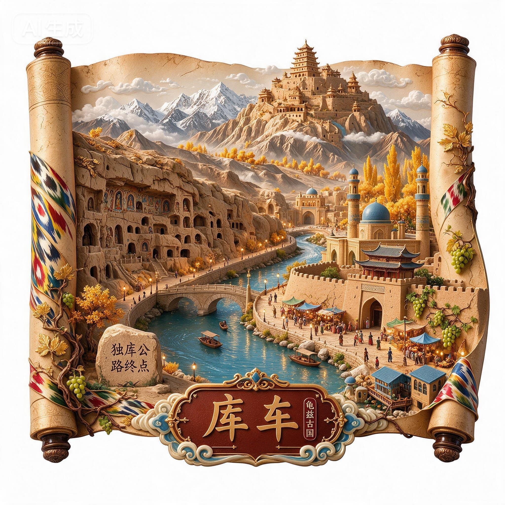新疆库车旅游景点纪念品冰箱贴