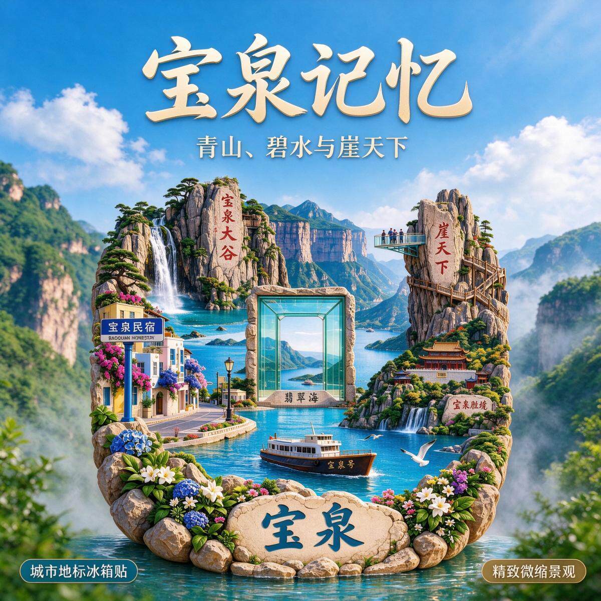 河南新乡宝泉旅游纪念品冰箱贴