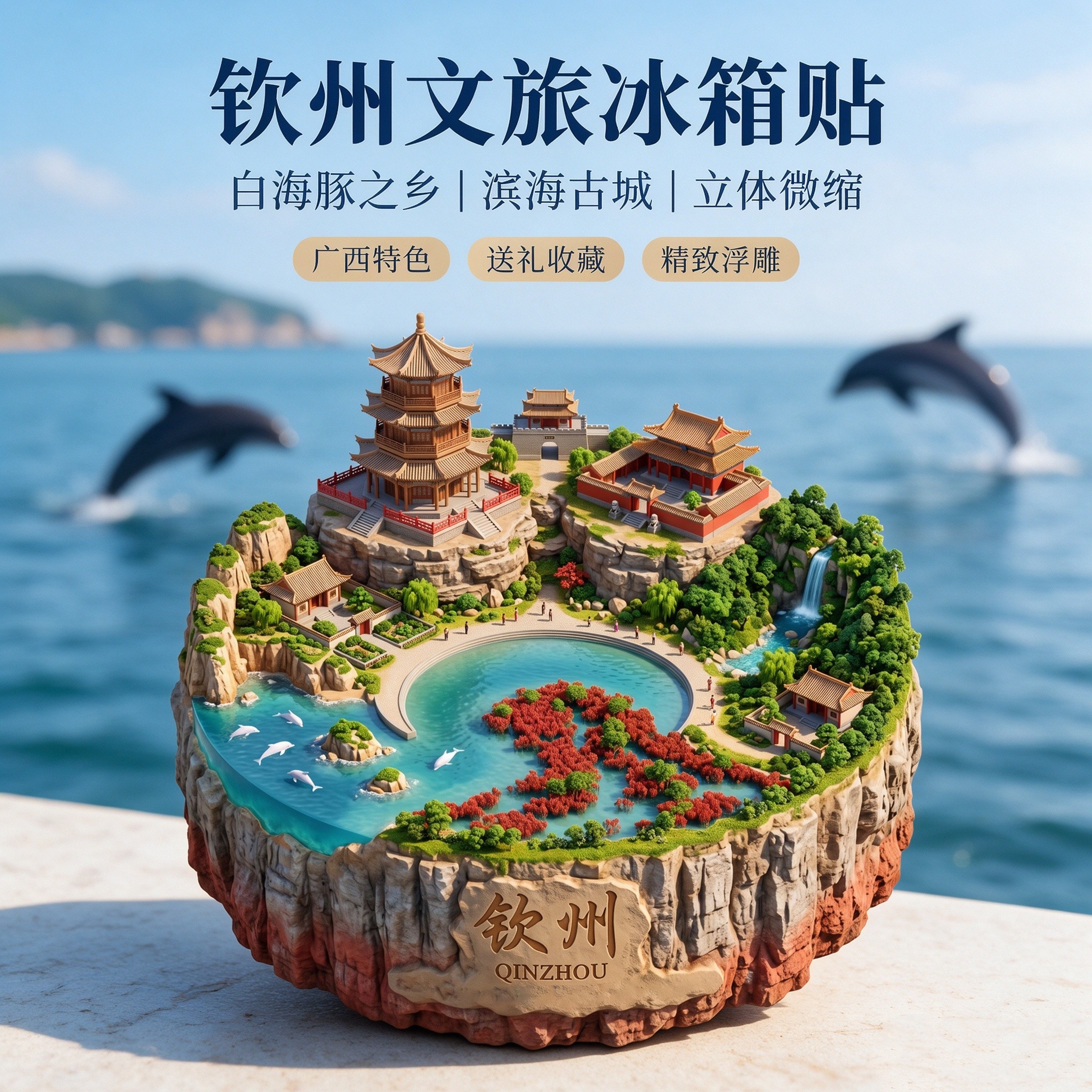 广西钦州城市旅游纪念品冰箱贴