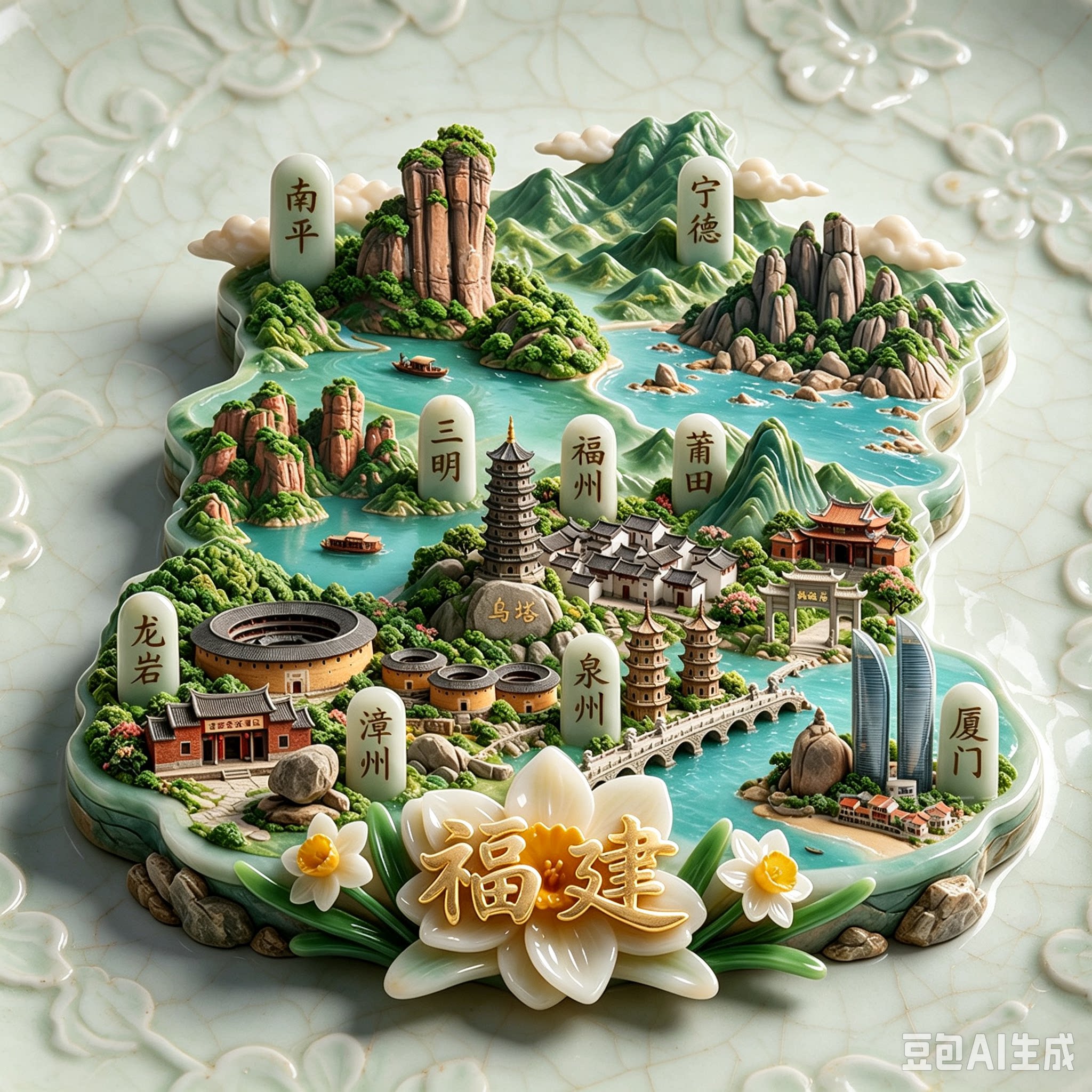福建旅游景点纪念品冰箱贴磁吸
