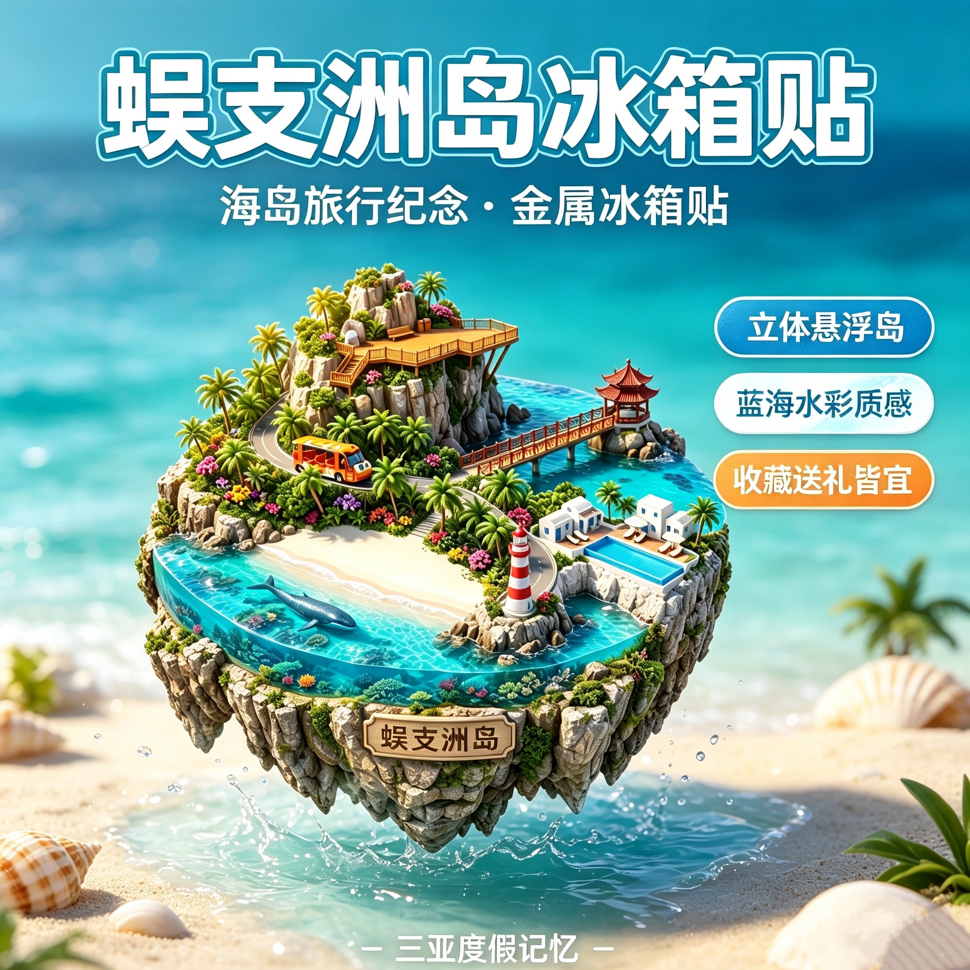 蜈支洲岛旅游景点纪念品冰箱贴