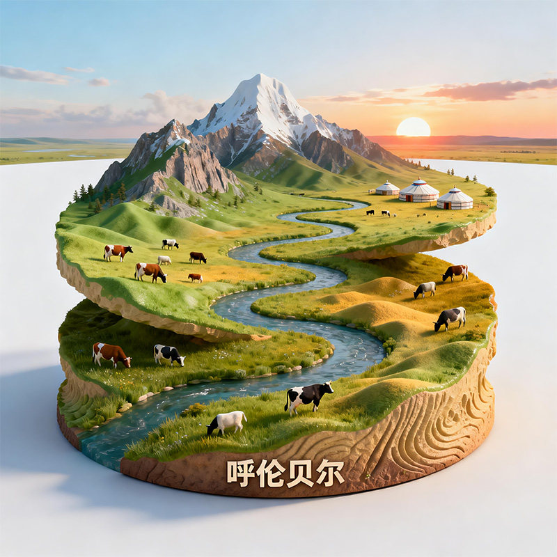 内蒙古呼伦贝尔大草原文创冰箱贴