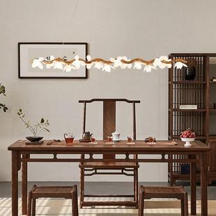 北欧复古民宿吊灯茶室禅意家居商用照明创意荷花长条吧台餐厅灯