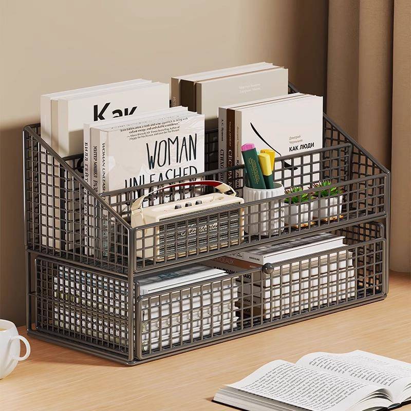 办公桌置物架桌面收纳盒办公用品整理神器抽屉式整理柜简易文件架