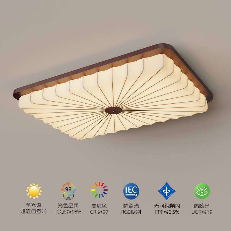 中古风客厅吸顶灯法式复古胡桃木色大厅主灯南洋风布艺护眼房间灯,3C数码配件,USB灯,淘宝优惠券,粉丝福利购,淘宝优惠卷