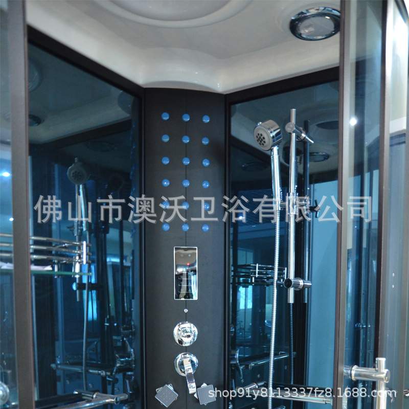 带浴缸蒸汽房1.1米整体淋浴房钢化玻璃房蒸汽洗澡房家用圆形浴室