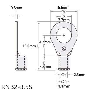 O型紫銅冷壓接線端頭 M3.7螺口接線片接插頭 3.5S圓形裸端子 RNB2