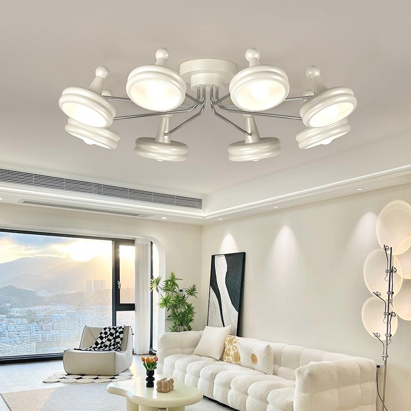 速发2024年新款奶式法油风客厅吊灯简约大气款计师设主灯大灯