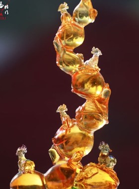 速发琉璃五福件门葫芦办临居家客厅摆公摆放中式装饰乔迁新居朋友