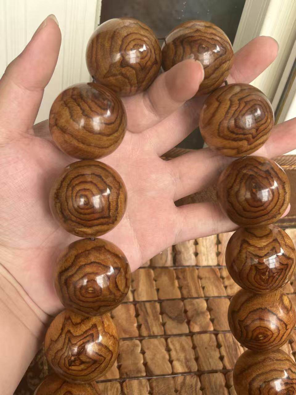 海南黄花梨油梨天眼野生料手串佛珠4.0乘19颗海口发货一物一1220