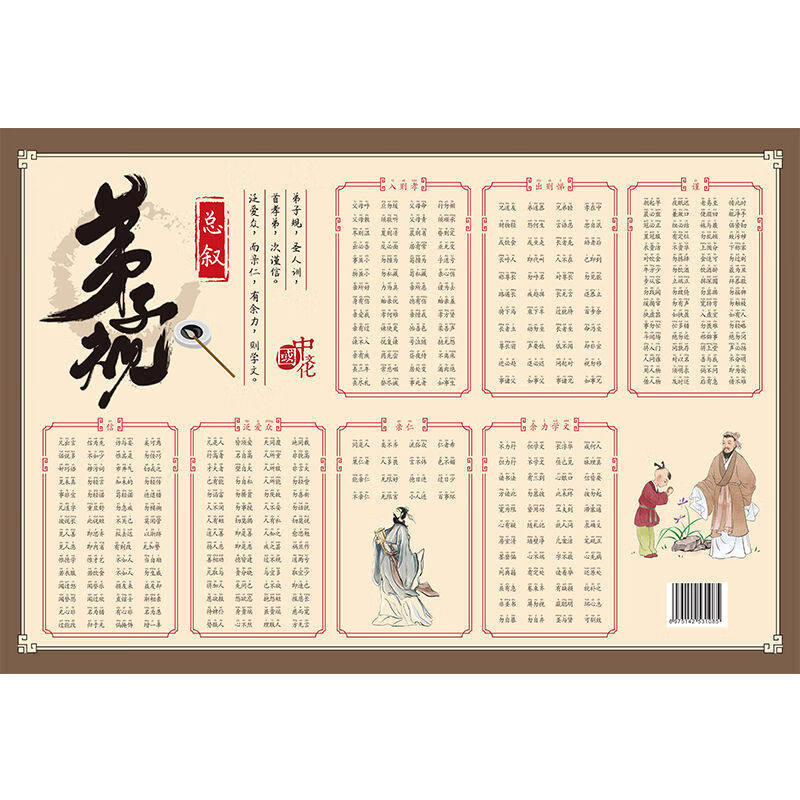正版墙贴弟子规幼儿期启蒙挂图读物儿童必读书目经典益智