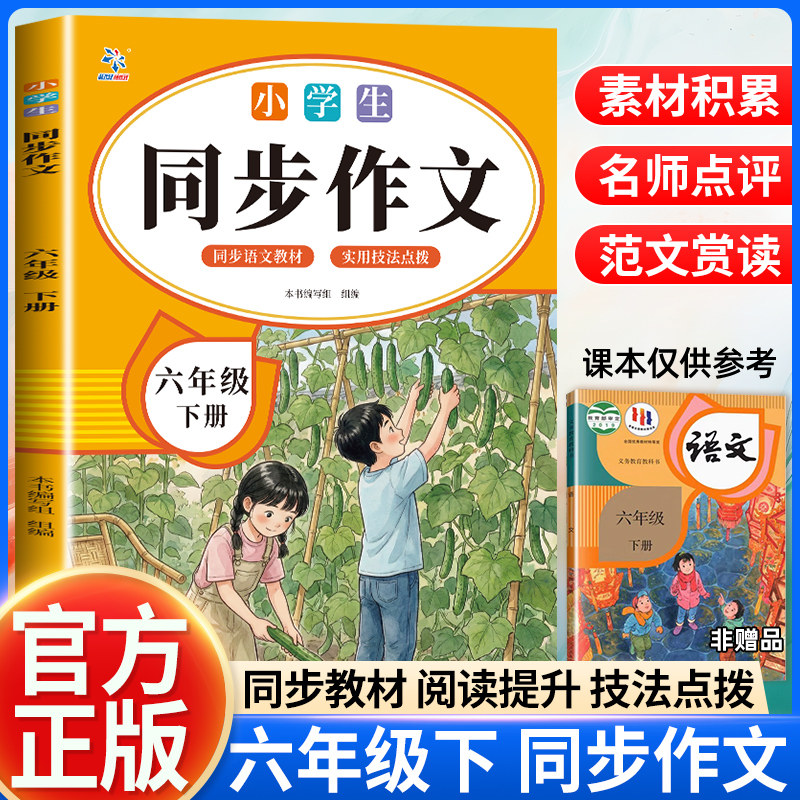 小学生同步作文 六年级 下册 作文构思表达技巧写作框架实用读物
