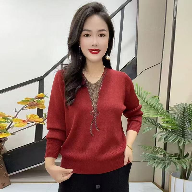 洋气高档妈妈针织衫中老年宽松