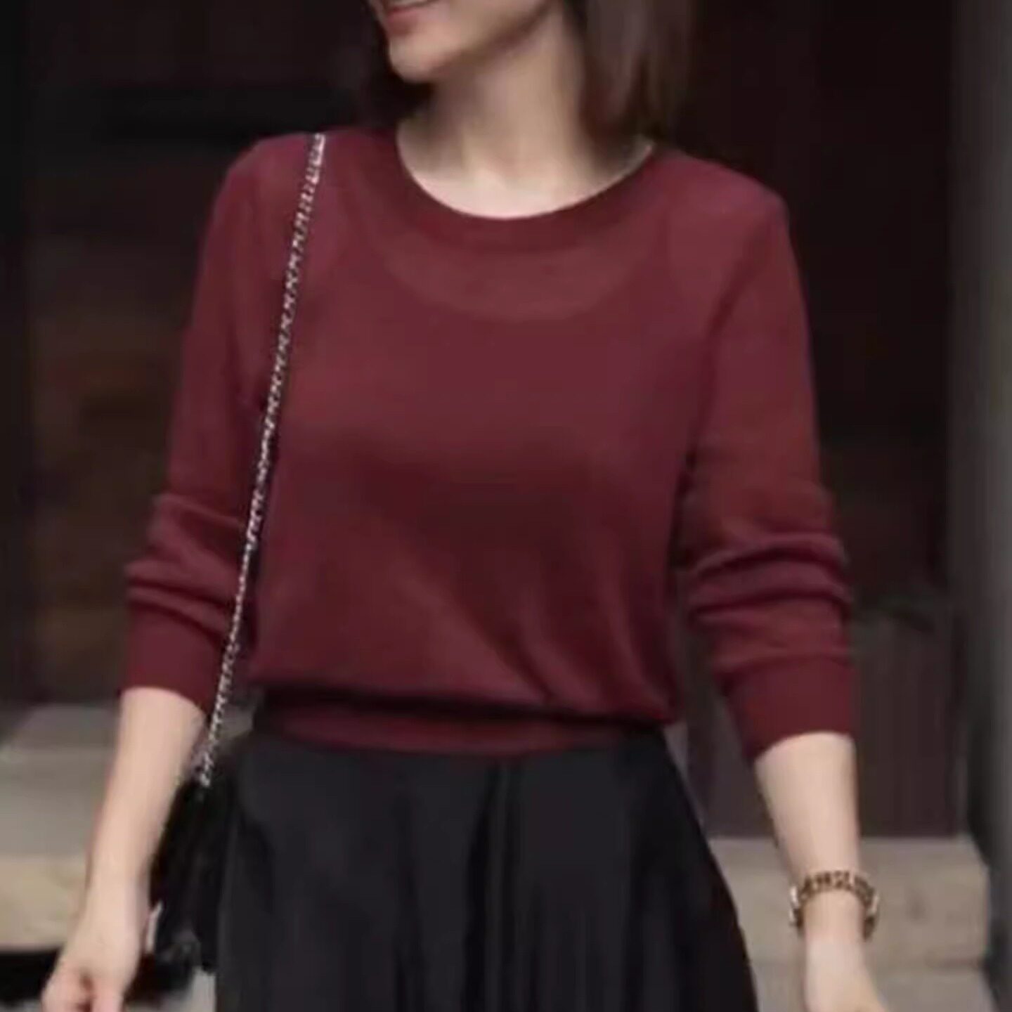 2025新款韩版宽松显瘦百搭圆领长袖针织衫女设计感小众毛衣上衣潮