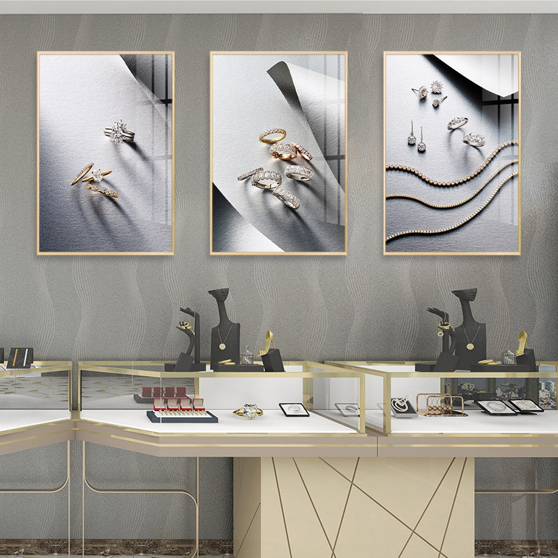 珠宝店装饰画黄金钻石首饰寄卖典当行挂画钻戒奢侈品宣传海报壁画