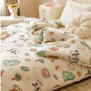 A类针织棉大豆被冬被加厚被子全棉印花被芯学生150X200软糯春秋被