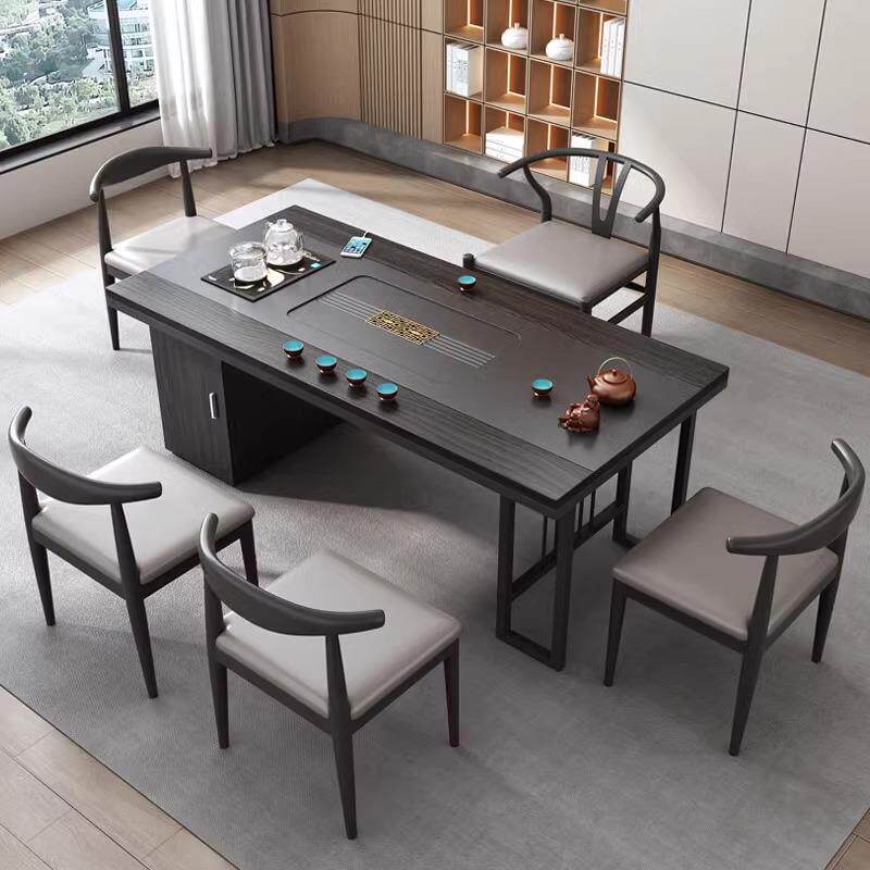 新中式家用茶桌别墅客厅泡茶台办公室现代高级感烧水壶一体茶桌椅