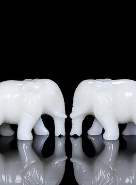 天然白玉吸水大象桌面摆件家居现代客厅电视柜装饰朋友送礼工艺礼