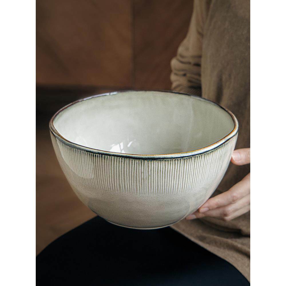 巷子尾〖覆古线条大碗〗9英寸汤碗大号陶瓷汤盆钵钵鸡大盆碗微瑕,餐饮具,碗,淘宝优惠券,粉丝福利购,淘宝优惠卷