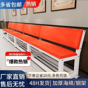 软包沙发靠背皮椅健身房球场休息区长条椅理髲店等候椅靠背长凳椅