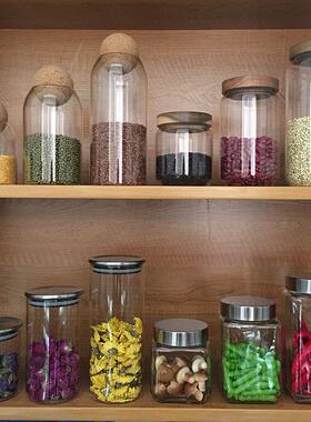 样板房厨房摆件收纳储物罐玻璃罐橱柜摆放装饰样板间软装搭配饰品