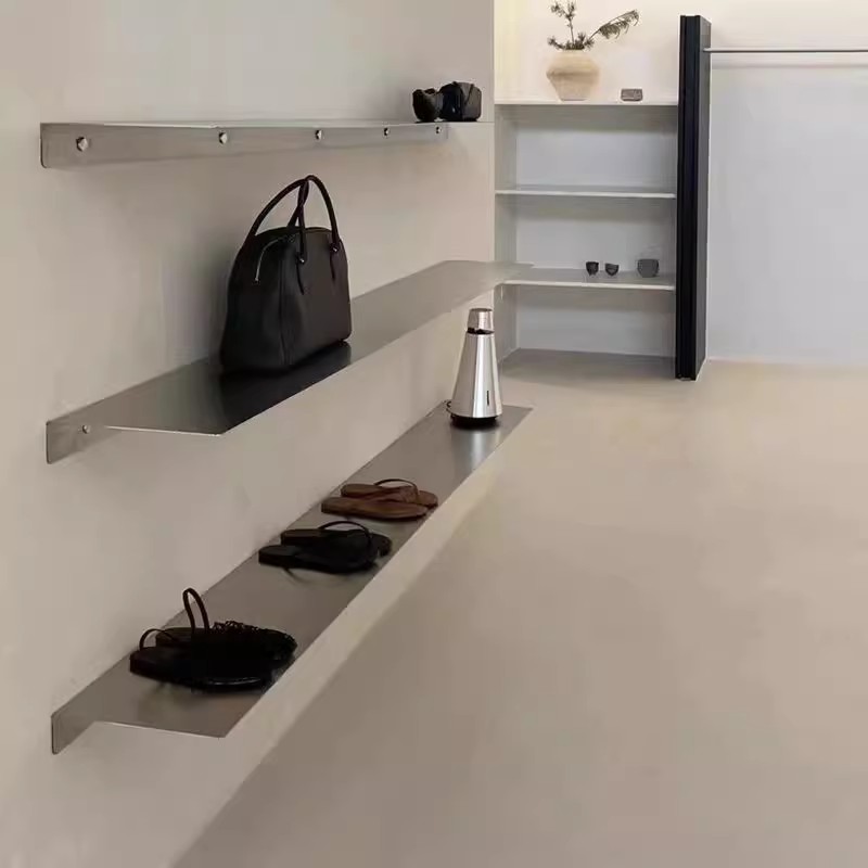 服装店直播间展示架不锈钢置物架