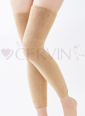 夏季老寒腿保暖护膝空调房CERVIN日本原装进口米色起绒护腿长款