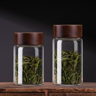 储存罐花茶分装 高硼硅玻璃茶叶罐密封防潮小号便携放茶叶 茶罐子