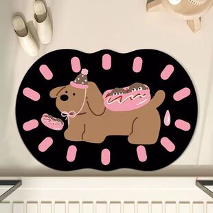 卡通可爱浴室地垫卫生间门口硅藻泥地垫吸水耐脏易打理速干防滑垫