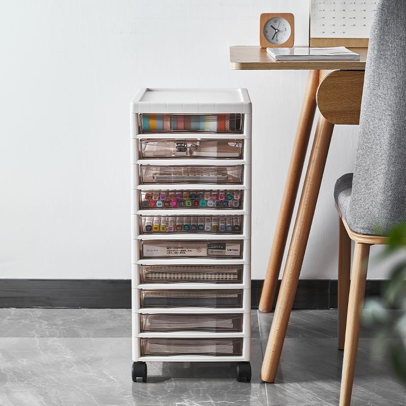 抽屉式收纳柜箱家用零食客厅多层塑料夹缝储物柜子加厚整理置物架