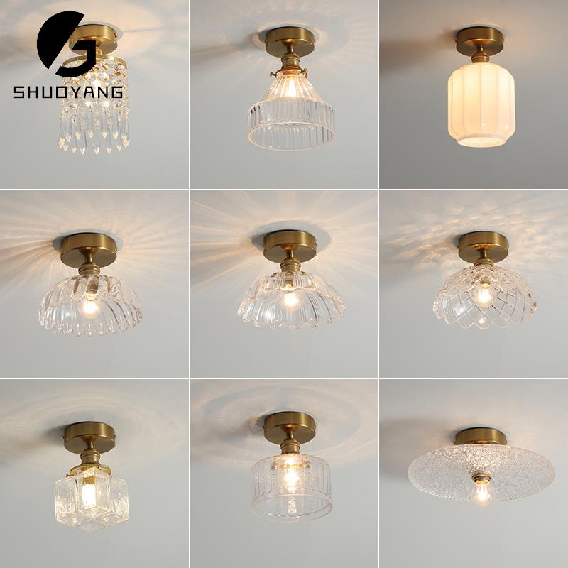 烁阳日式走廊灯阳台过道北欧简约玄关小榻榻米卧室简易玻璃小灯具