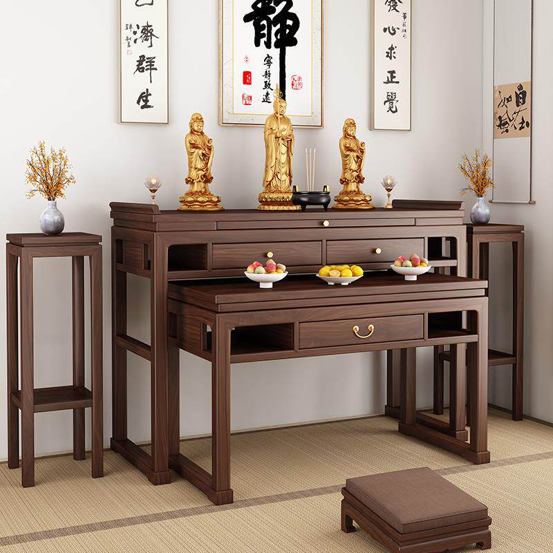 新中式供桌套桌实木贡台香案家用现代大佛台客厅香火佛堂桌案中堂