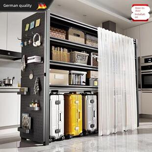 德国家用货架置物架带防尘帘行李箱落地客厅收纳架下空储物铁架子