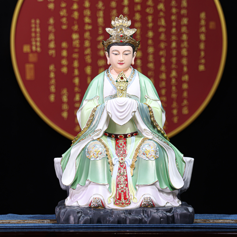 墨染留香德化陶瓷泰山奶奶泰山老母神像泰山娘娘佛像家用供奉摆件