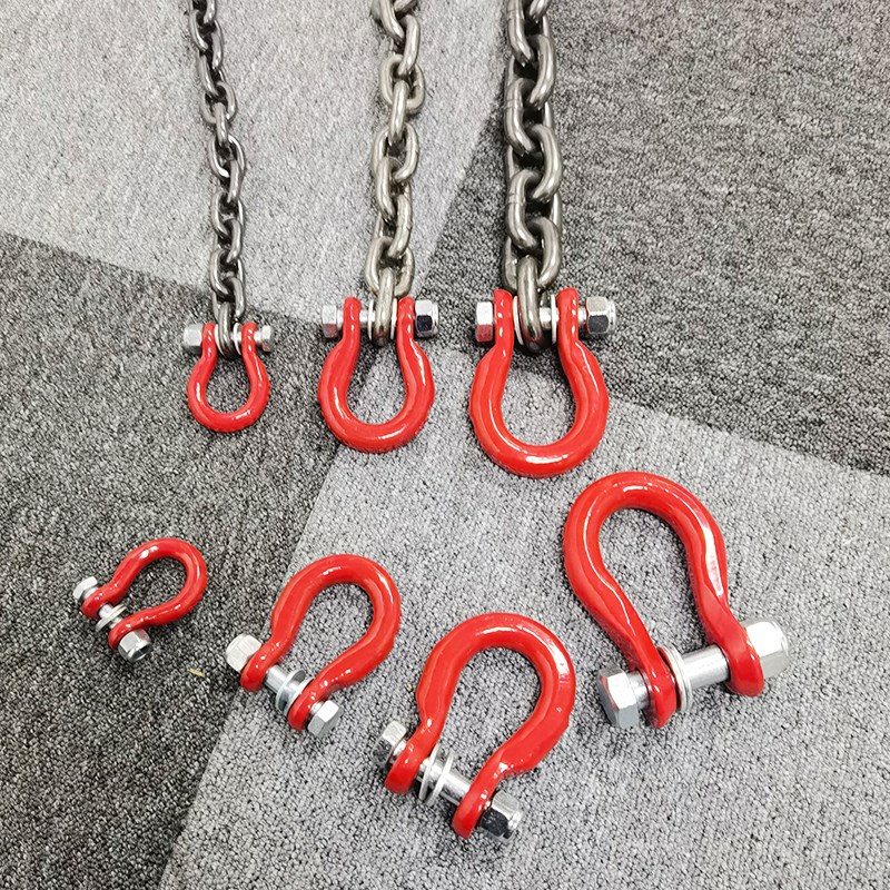 链条弓形卸扣锰钢吊链末端连接扣双环蝴蝶扣铁链吊环挂钩U型环卡