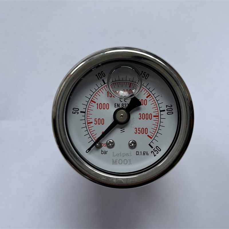 轴向压力表 250bar  3500psi 压力表 螺纹PT1/8 外壳直径40-42mm