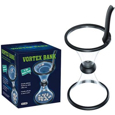重力旋转旋风存钱罐 解压漩涡漏斗透明转圈硬币储钱桶vortex bank