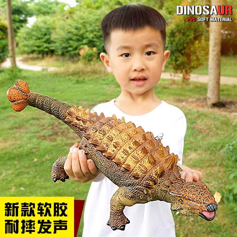 大号软胶食肉牛龙恐龙玩具牛龙模型仿真动物塑胶软会发声儿童男孩