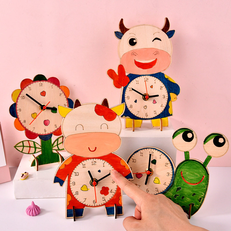 儿童手工DIY时钟材料小学生制作钟表幼儿园认识时间模型开学礼物