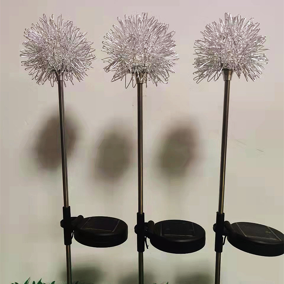 新款太阳能仿真蒲公英灯户外私家花园铝丝球蒲公英造型灯现货