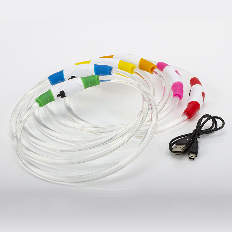 2021年新款 狗狗LED圆管通体发光项圈宠物用品