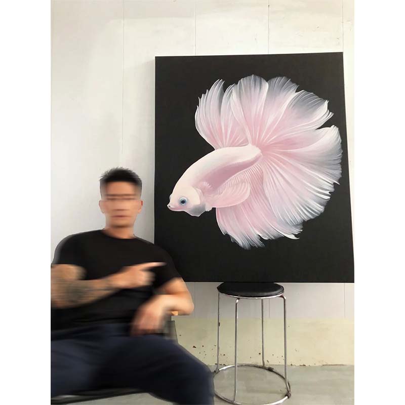 梦中情鱼 简约风客厅餐厅装饰画小众艺术高级感玄关卧室装饰画图片