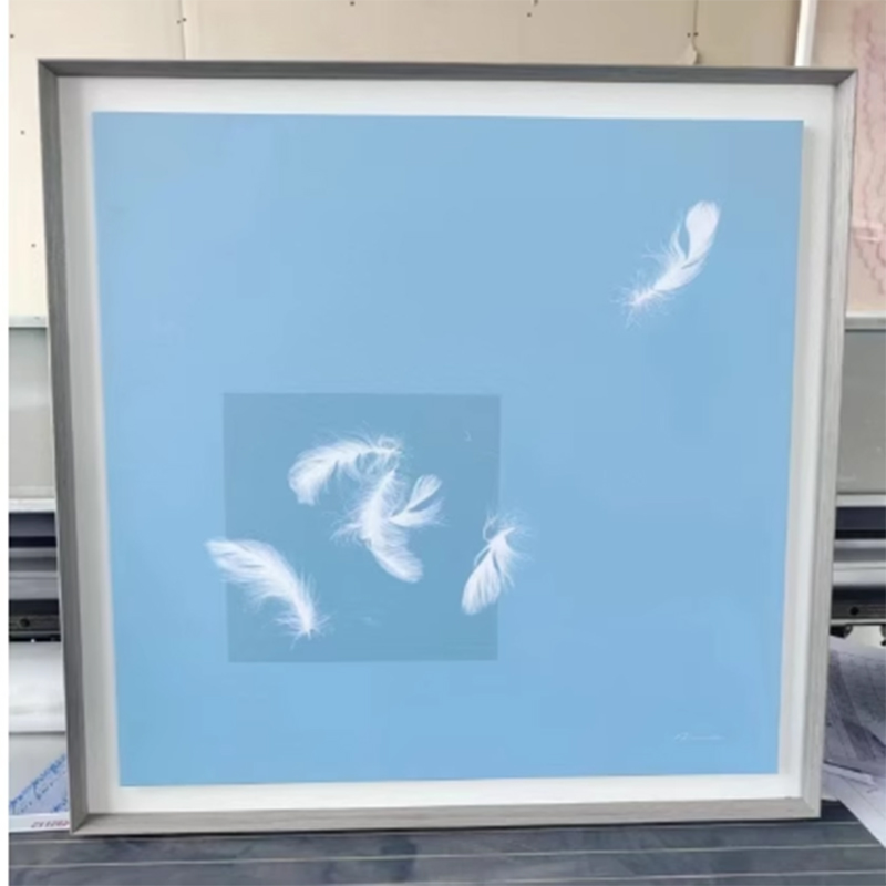 全季酒店同款挂画画小众艺术蓝色羽毛装饰画画民宿大气高级感客房